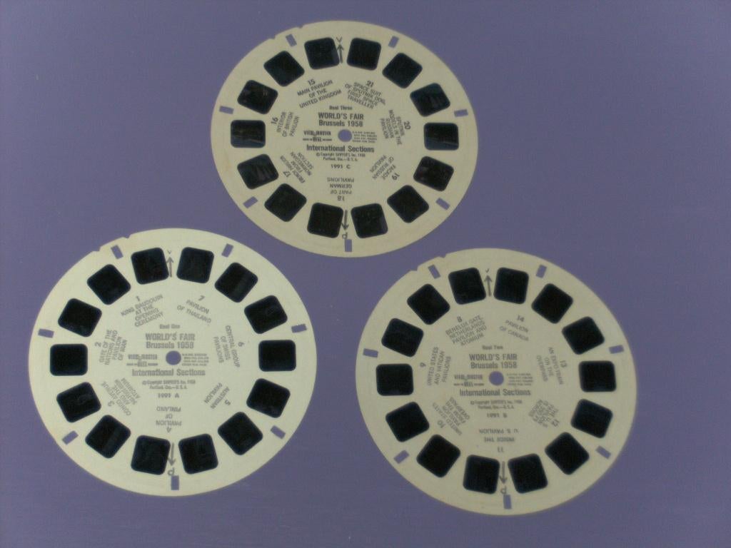 Setje view master schijfjes: world's fair brussels., Ophalen of Verzenden, Gebruikt