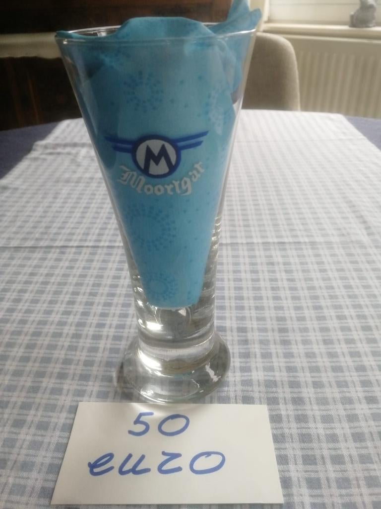 Bierglas, fluit dikke bodem, Moortgat Breendonk - €50, Verzamelen, Glas en Drinkglazen, Ophalen of Verzenden, Bierglas