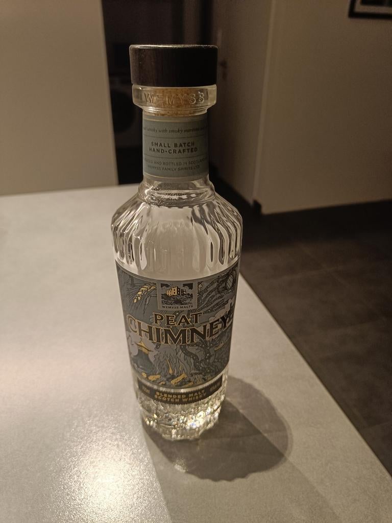 Lege fles Wemyss Malts Peat Chimney blended malt Scotch, Ophalen of Verzenden, Zo goed als nieuw, Overige gebieden, Overige typen
