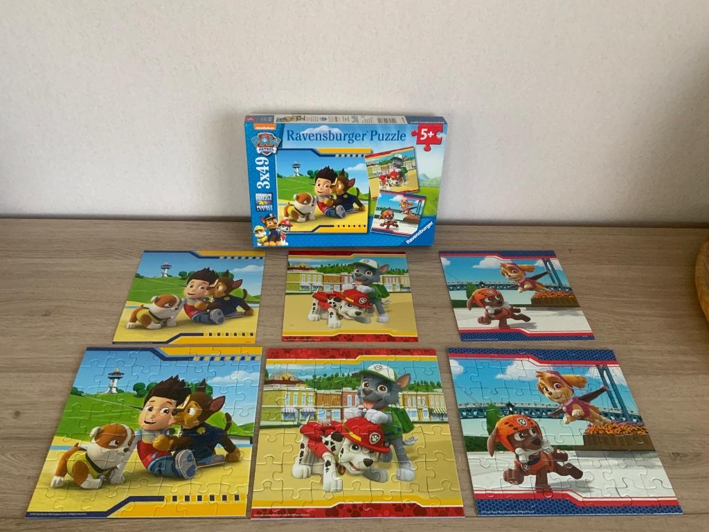 Puzzel 3 X 49 stukken Paw Patrol + posters, Enlèvement, 10 à 50 pièces, Comme neuf