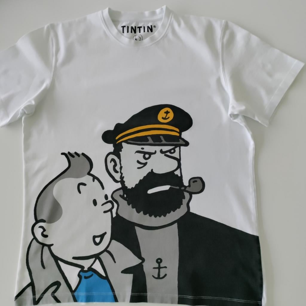 Kuifje : t-shirt met Kuifje en kapitein Haddock, Ophalen, Kuifje, Zo goed als nieuw