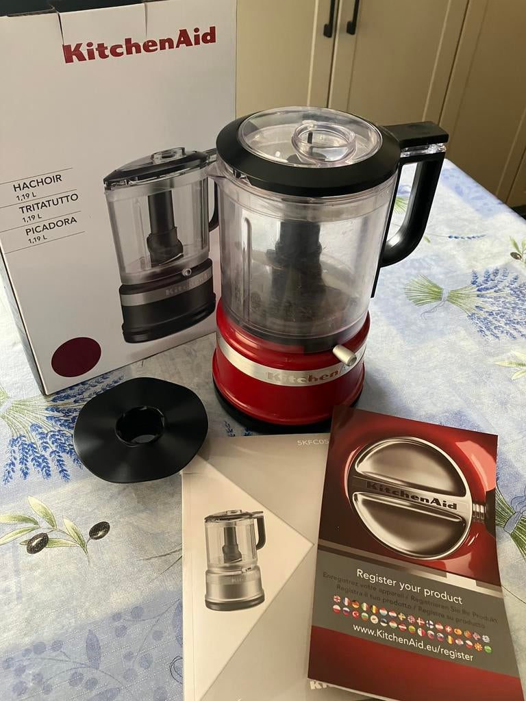 keukenmixer rood kitchenAid 1,19L, 1 à 2 litres, Enlèvement, Utilisé, 1 vitesse