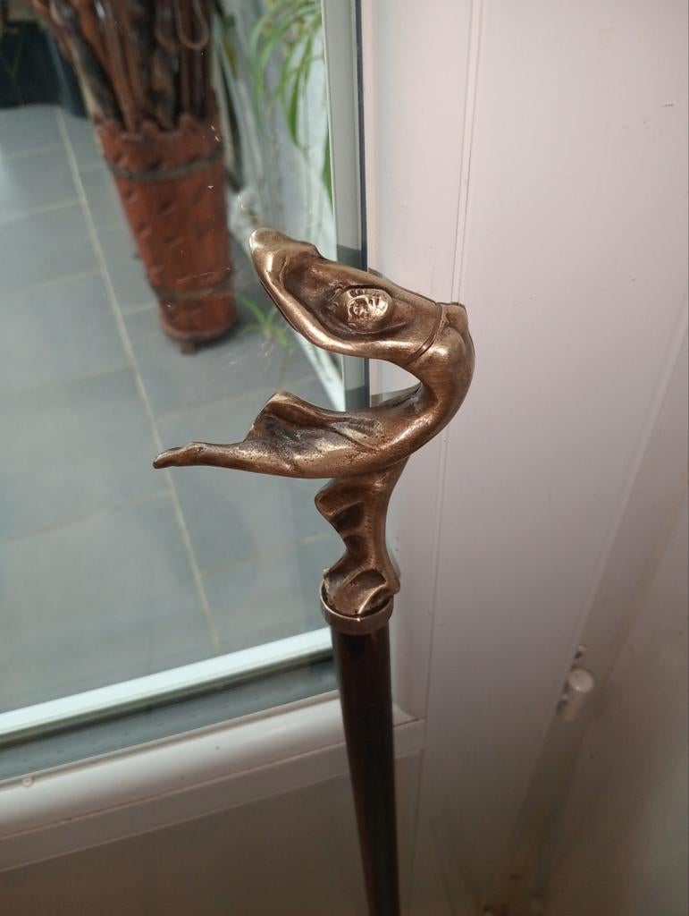 Naakte bronzen wandelstok, Ophalen of Verzenden