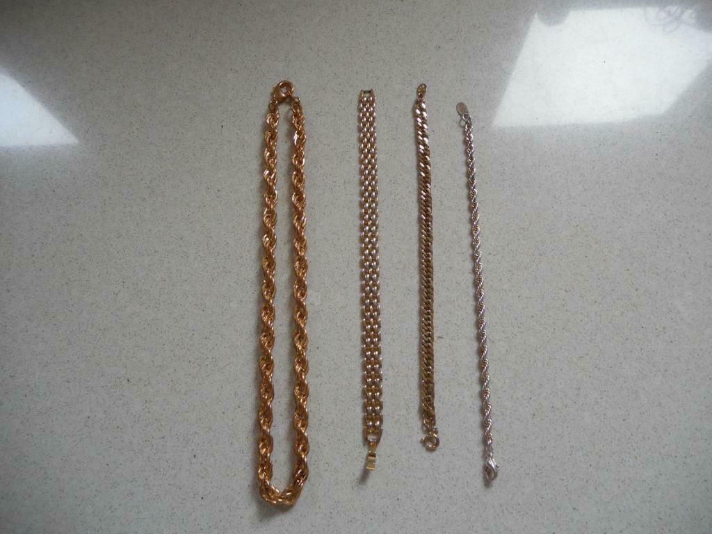 1 collier et 2 bracelets en or plaqué, Enlèvement ou Envoi, Utilisé, Or, Autres matériaux