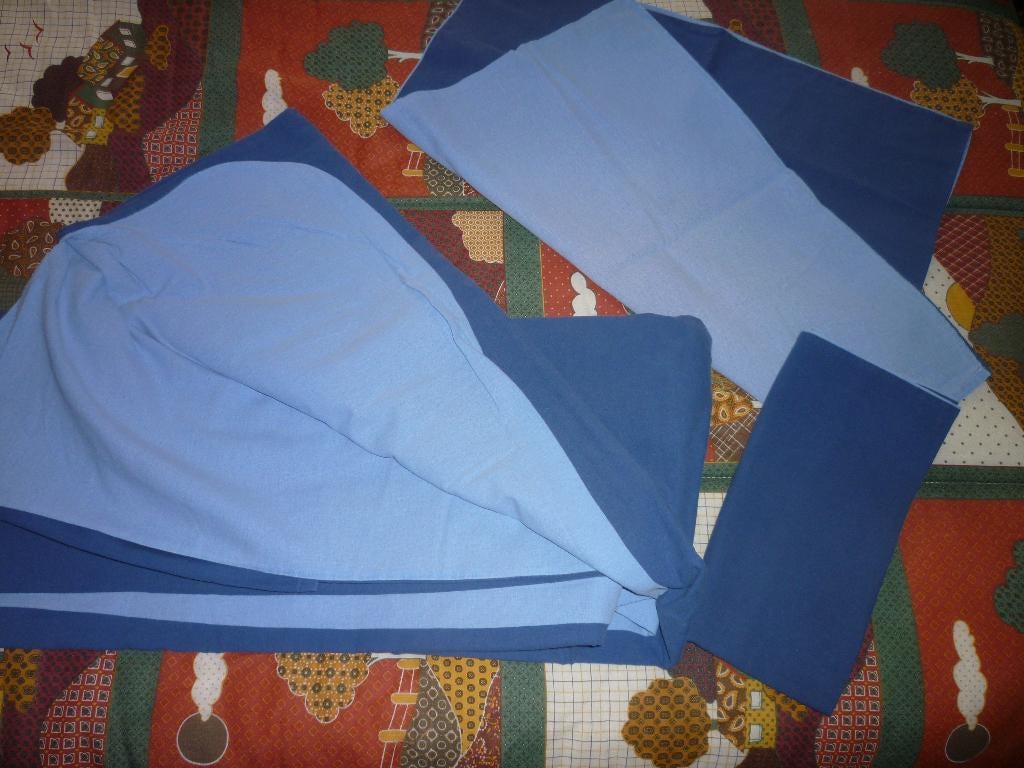 Housse de couette 2 personnes + 2 taies 6060 cm, Maison & Meubles, Housse de couette, Enlèvement, Utilisé, Bleu