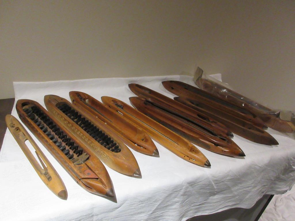 10 schietspoelen antieke navettes de couture weefgerief hout, Antiek en Kunst, Curiosa en Brocante, Ophalen