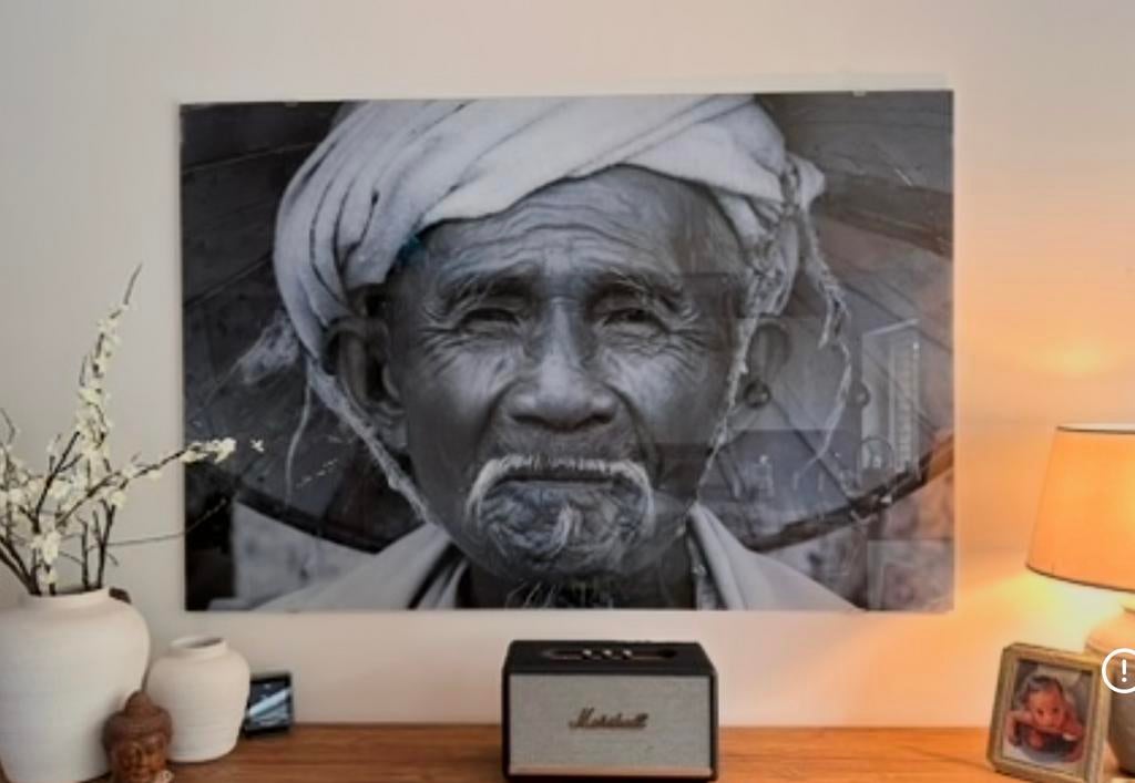 Grand tableau photo sur verre – portrait noir & blanc, Ophalen, Gebruikt, Oorspronkelijke maker, 125 cm of meer