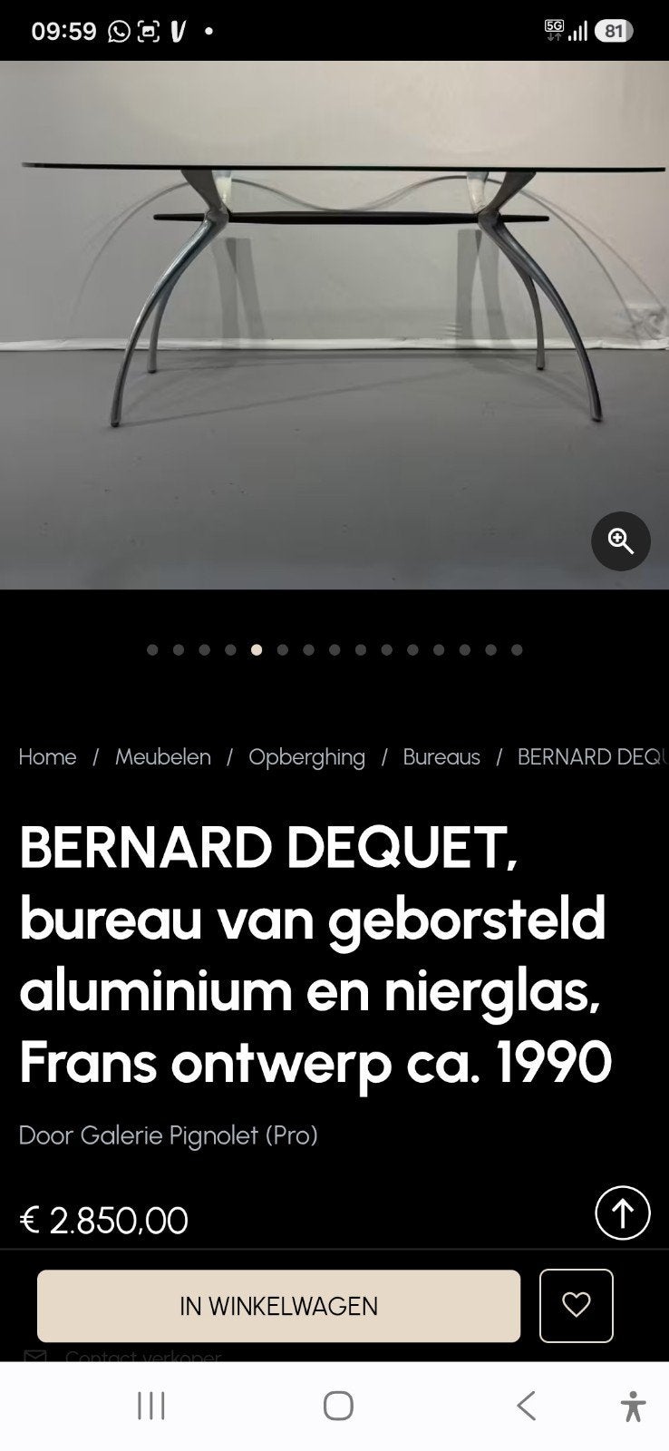 Tafelpoot Bernard Dequet, Huis en Inrichting, Tafelonderdelen, Ophalen, Gebruikt, Overige materialen, Tafelpoot