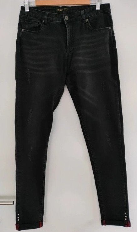 Mooie dames jeans Toxik met hoge taille. Skinny, Kleding | Dames, Spijkerbroeken en Jeans, Zwart, Toxik, Ophalen of Verzenden