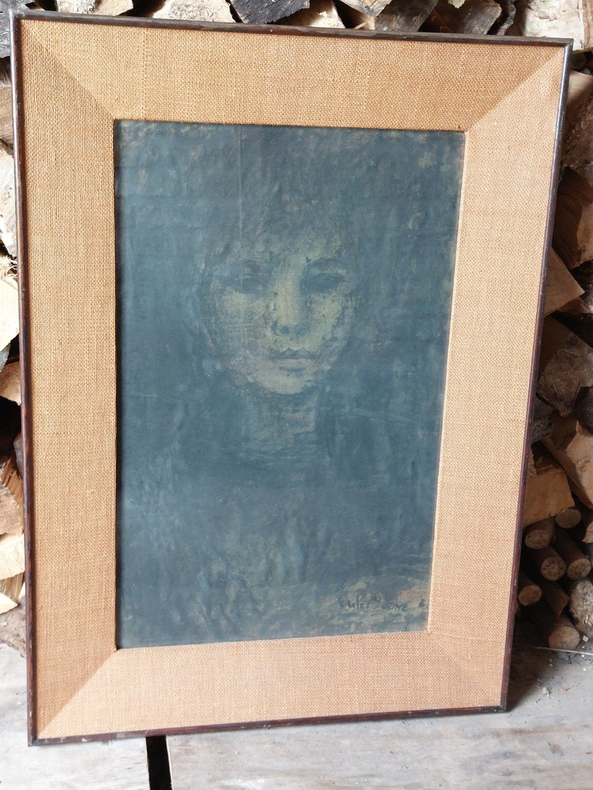 Prachtig groot Mid-Century portret door Erik Boone (1966), Antiquités & Art, Art | Peinture | Moderne, Enlèvement, Signé, Portrait