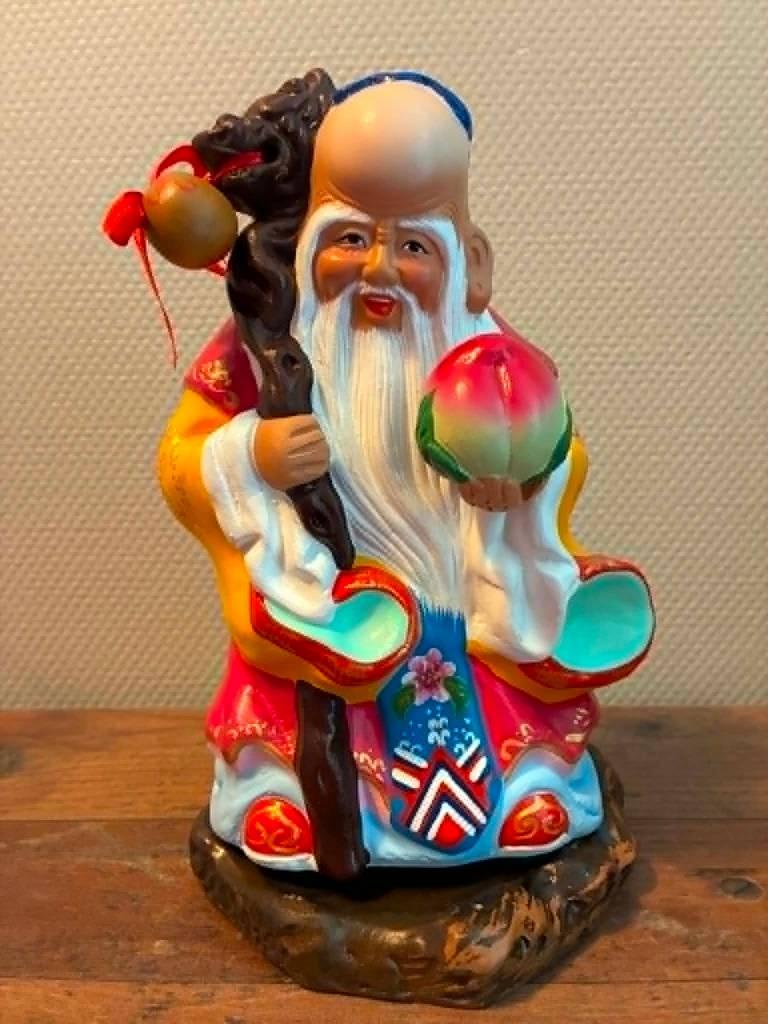 Statue chinoise avec socle amovible, Enlèvement, Comme neuf