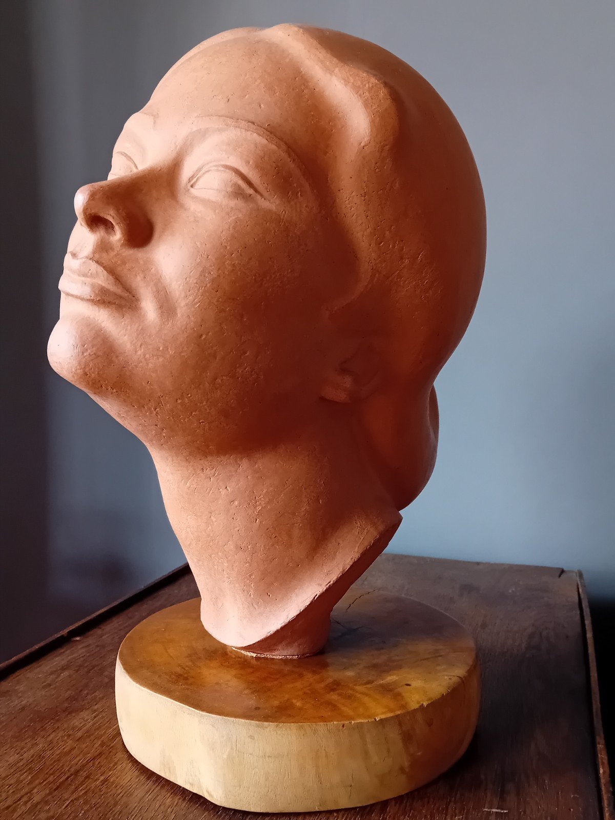 Terracotta buste van een vrouwenhoofd, Antiek en Kunst, Ophalen, Buste