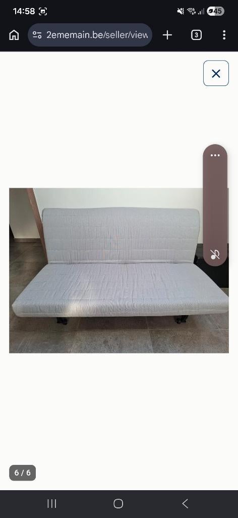 Clic clac / convertible IKEA, 140 cm, Enlèvement, Utilisé, 200 cm