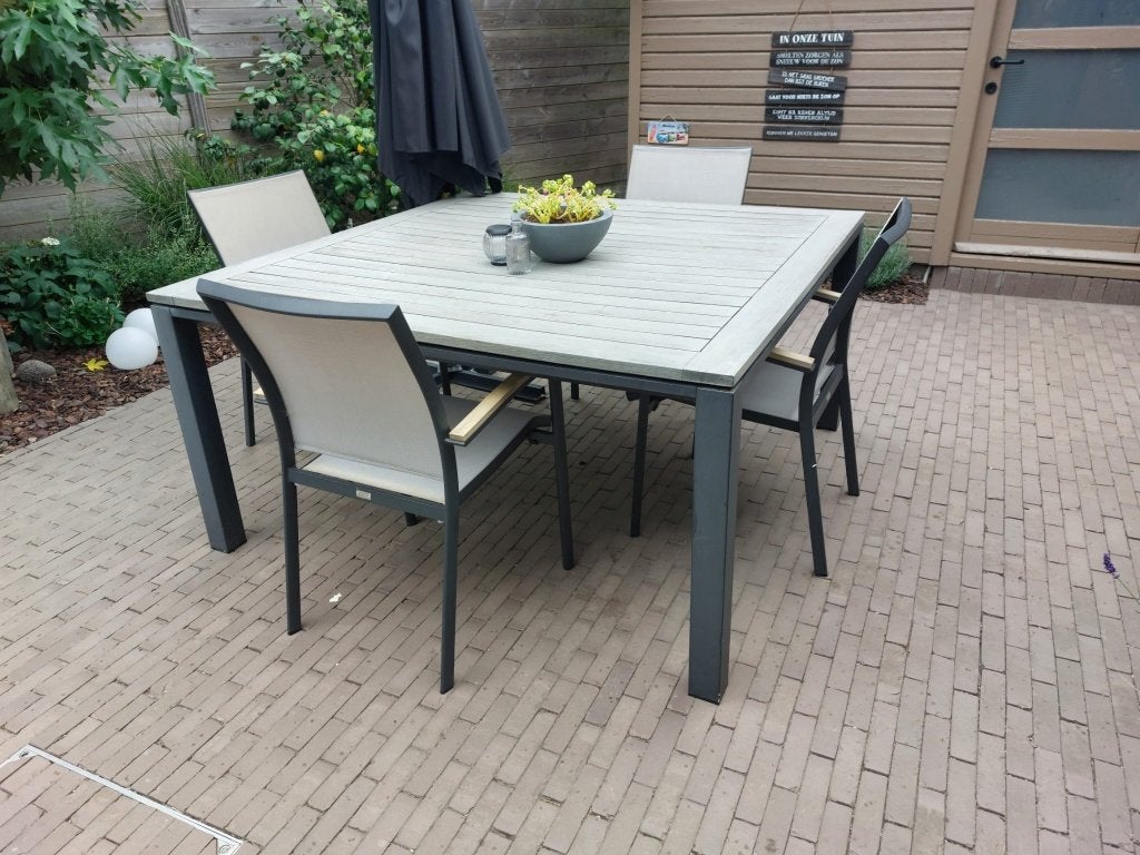 Table de jardin + 8 chaises, Salons de jardin, Comme neuf, 8 places, Enlèvement