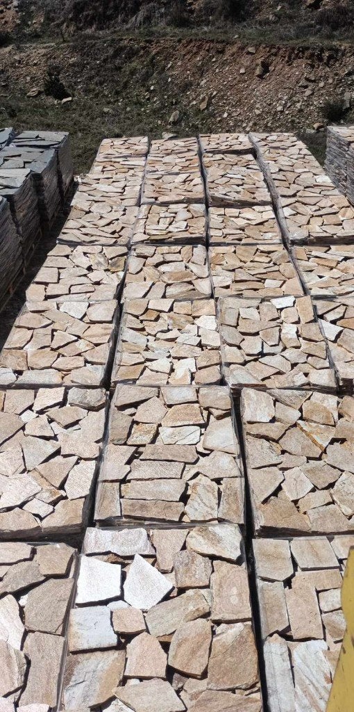 Nieuwe flagstone golden yellow aan scherpe prijzen, Neuf, Enlèvement ou Envoi, Tuiles de terrasse, Pierre naturelle