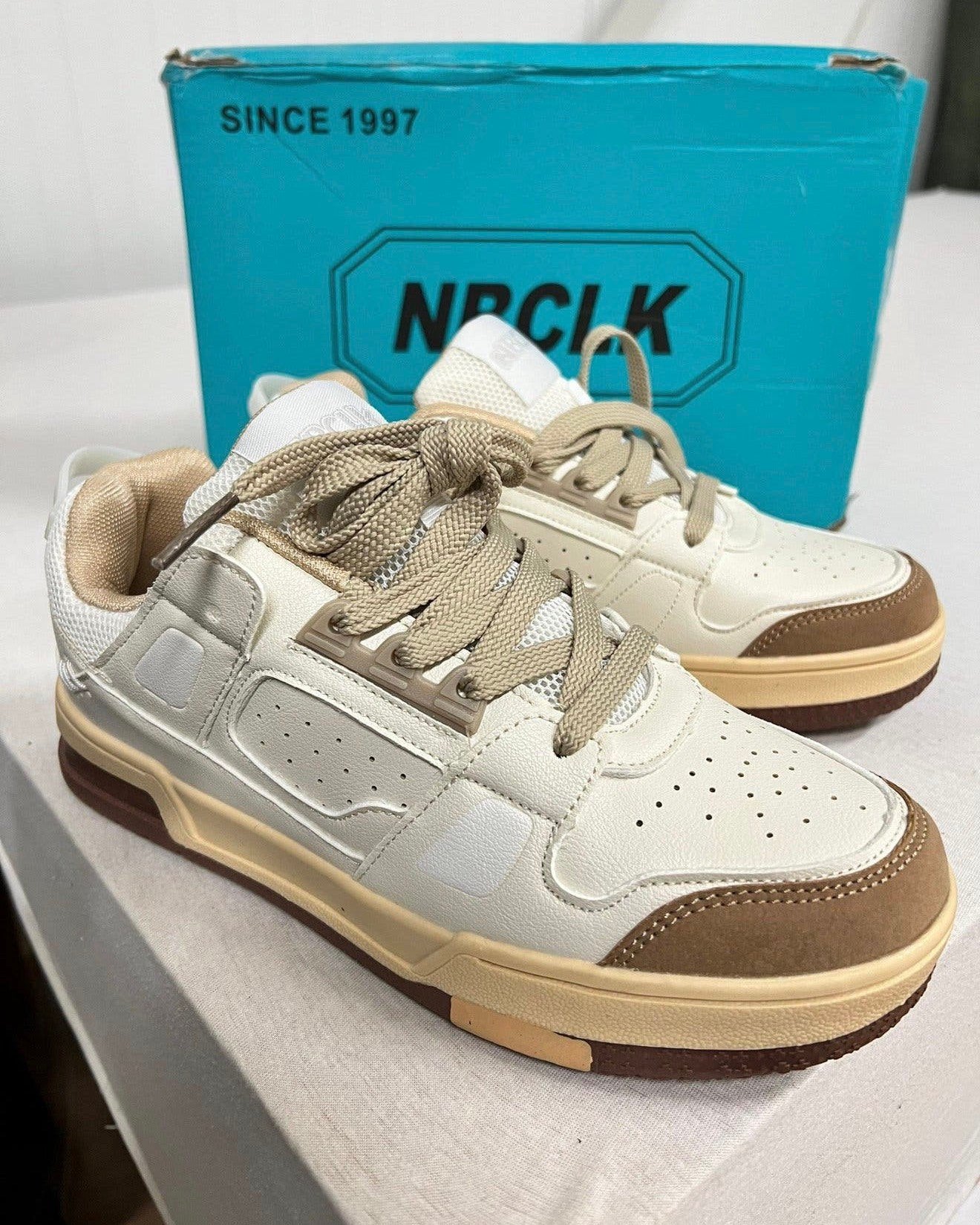 NBCLK - NIEUW dames vrouwen sneakers schoenen 39 bruin beige, Kleding | Dames, Beige, Nieuw, Ophalen of Verzenden, Sneakers