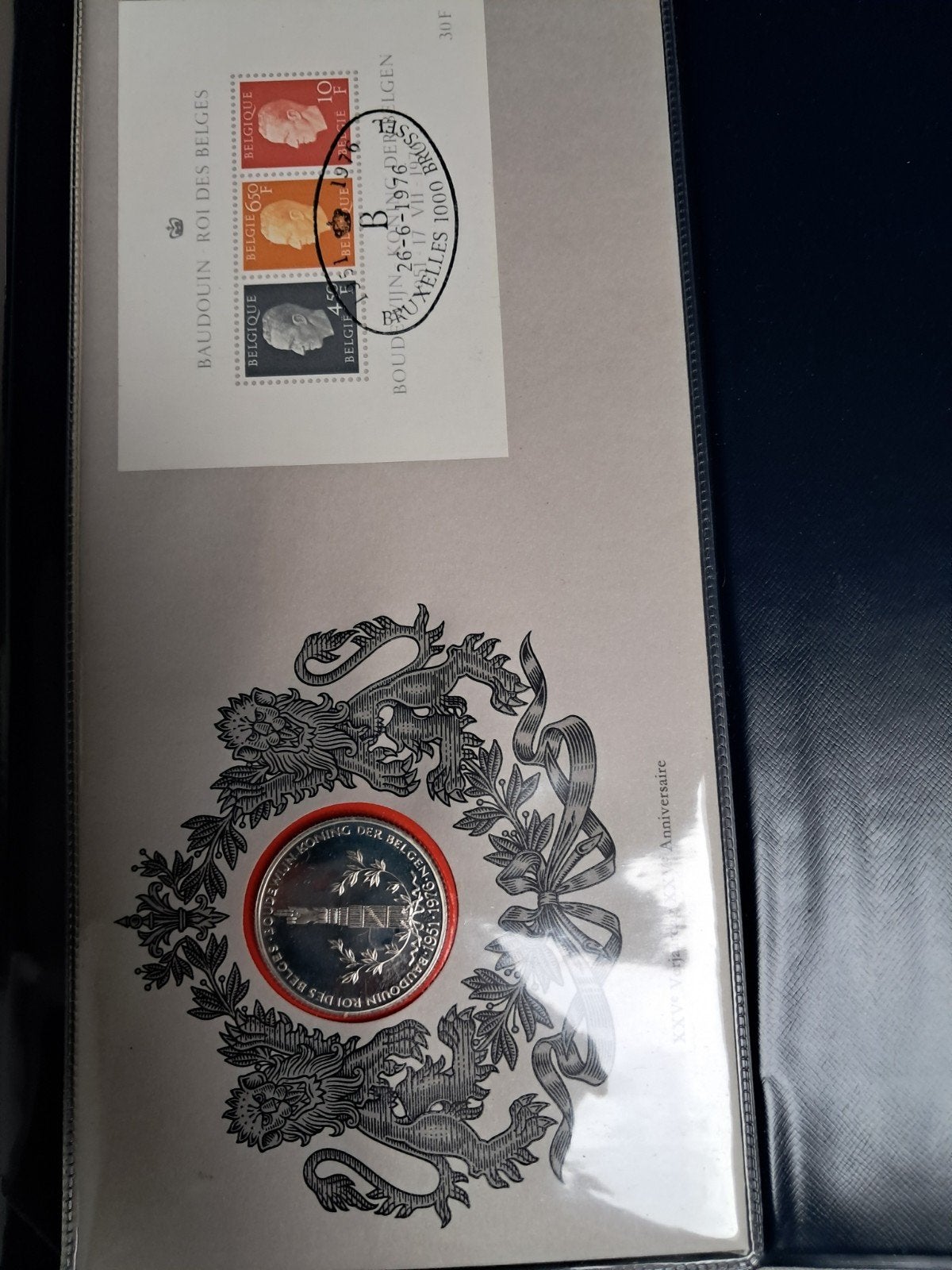 koning Boudewijn - Numismatische Eerste-dag omslag 1976, Enlèvement ou Envoi