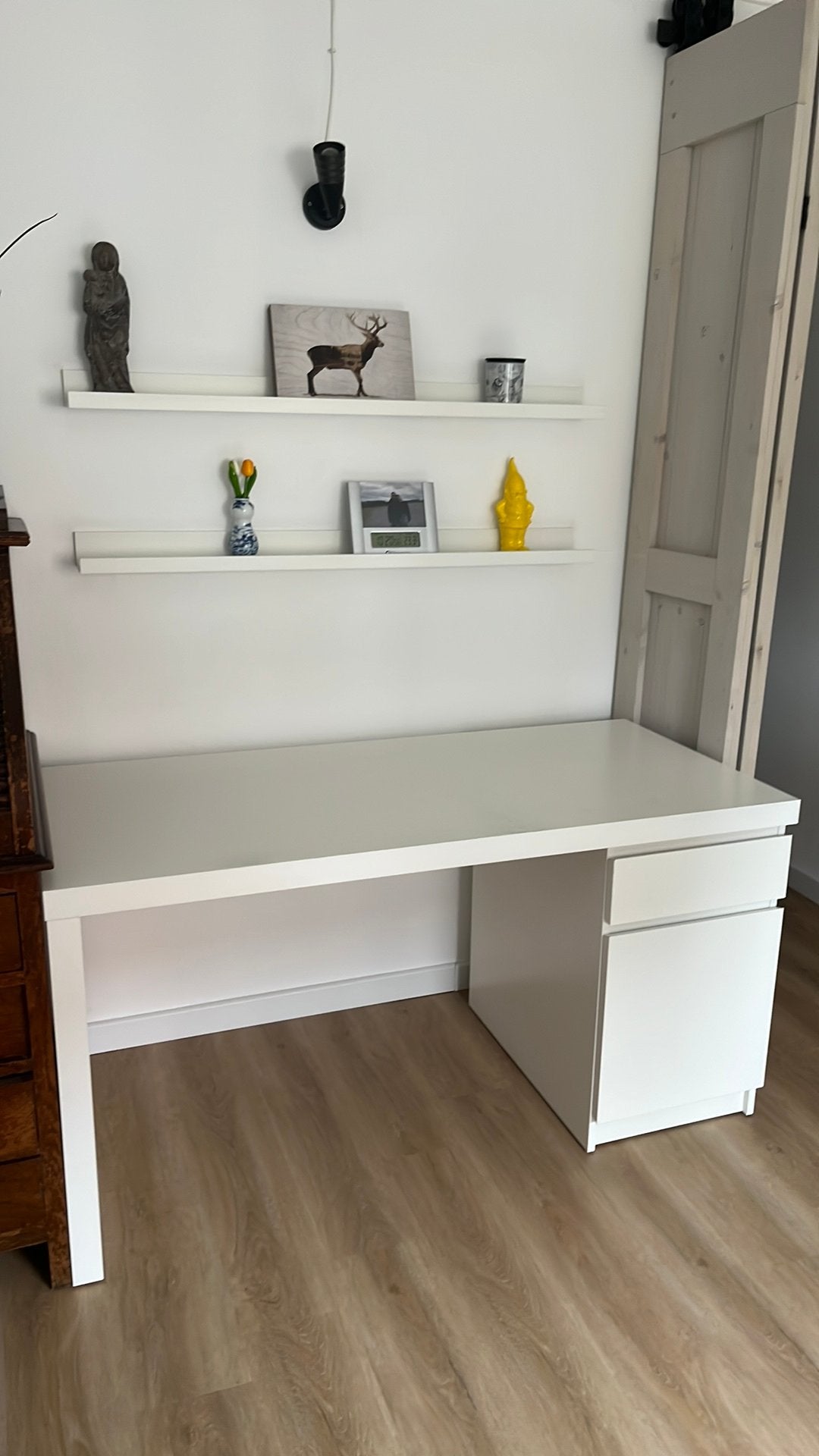 Witte bureau van IKEA, Maison & Meubles, Bureaux, Scandinave, Bureau d'écolier, 65 cm, Comme neuf