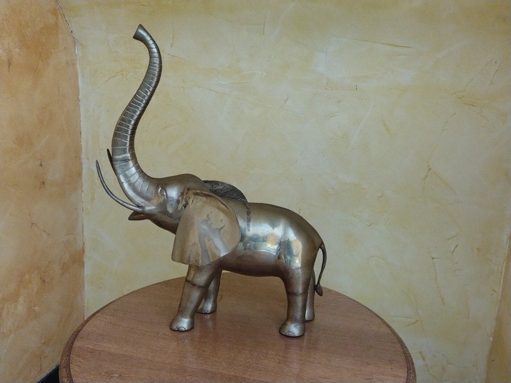 Vintage beeld olifant messing, Antiek en Kunst, Ophalen, Koper