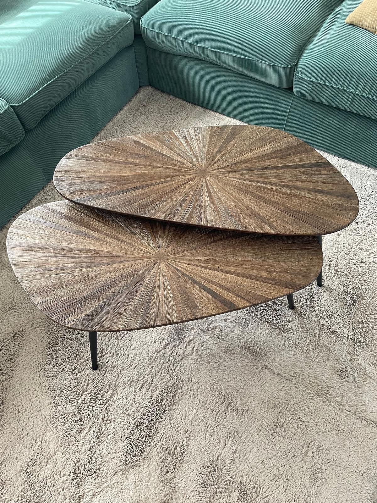 Set de 2 tables à café - forme organique - J-Line - NOUVEAU, Enlèvement, Neuf, Autres essences de bois