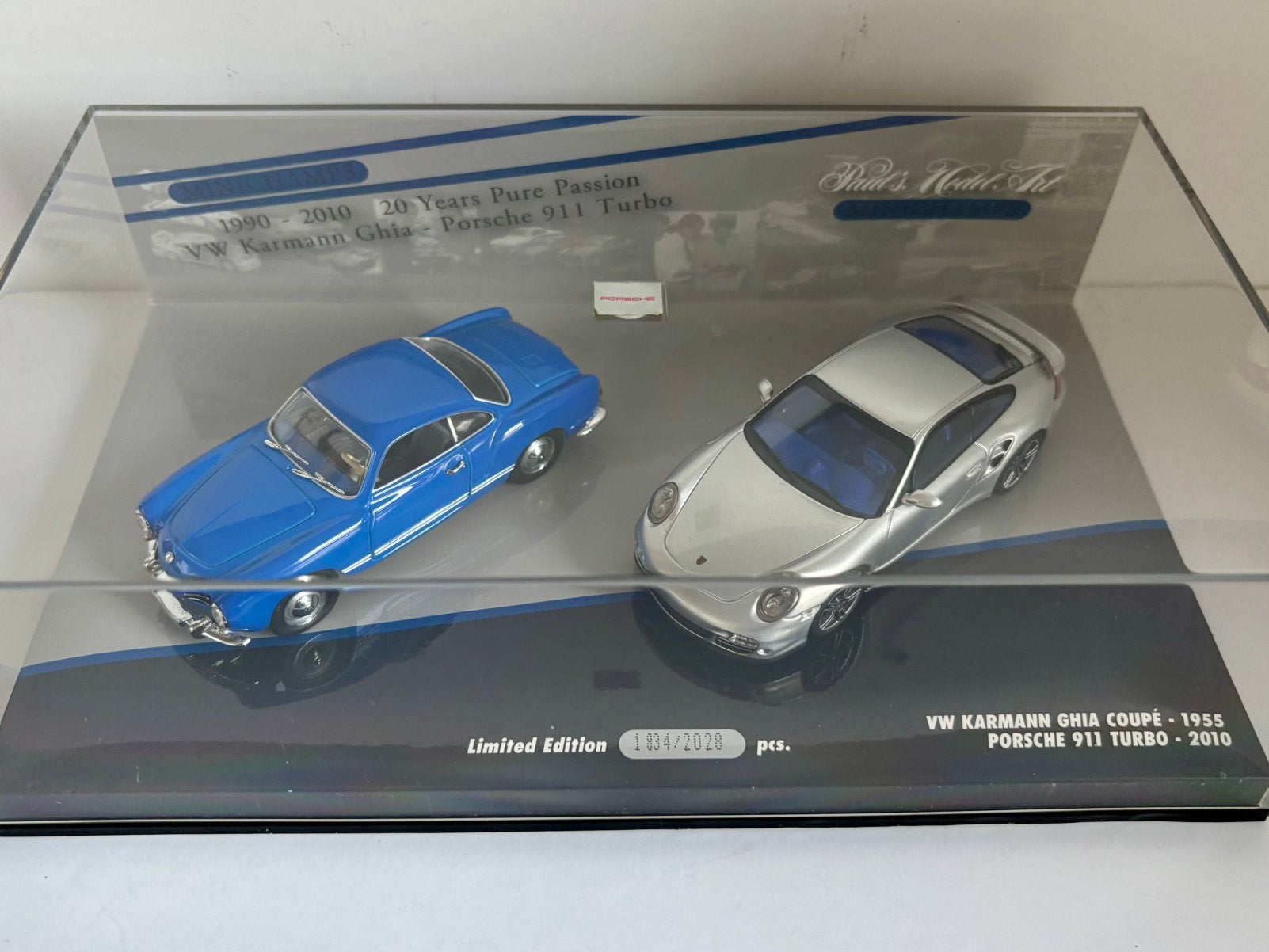 1:43 vw karmann ghia en porsche 911 setdoos, Ophalen of Verzenden, Zo goed als nieuw, MiniChamps