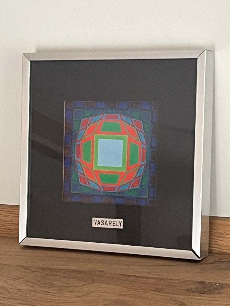 Victor Vasarely - "Gyemant" (1974) - Originele Griffon Lijst, Enlèvement ou Envoi