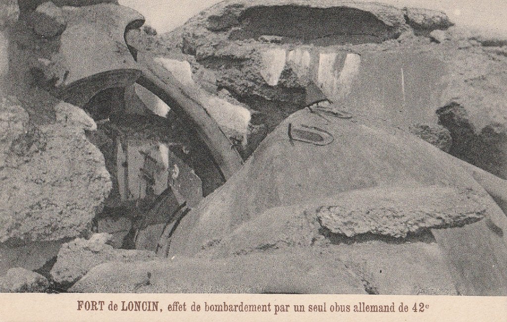 MILITAIR  FORT  LONCIN -  Na Bombardement door de Duitsers, Verzamelen, Postkaarten | Themakaarten, Ophalen of Verzenden, Ongelopen