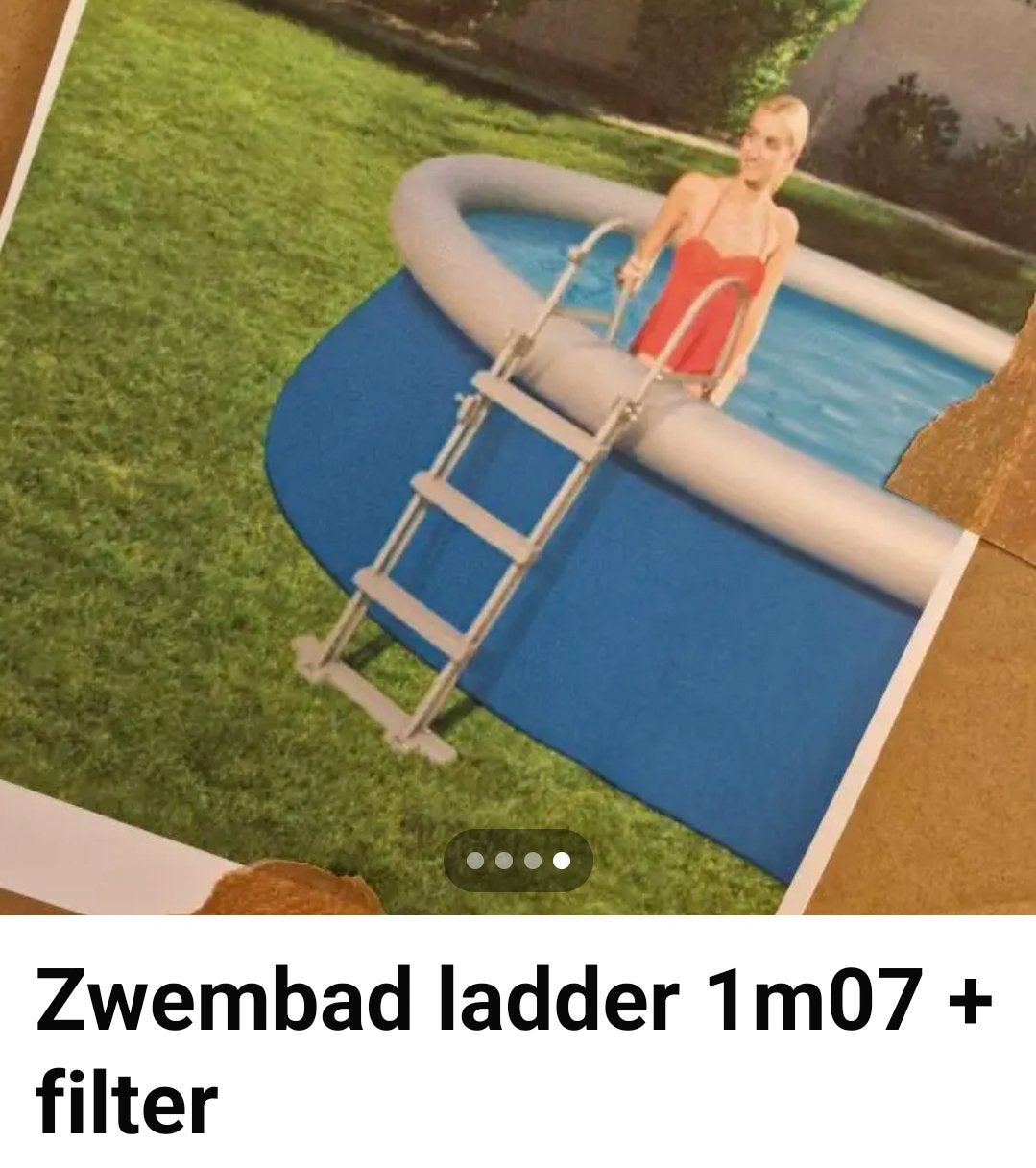 ladder voor zwembad 1m07 + pomp, Ophalen of Verzenden, Zo goed als nieuw