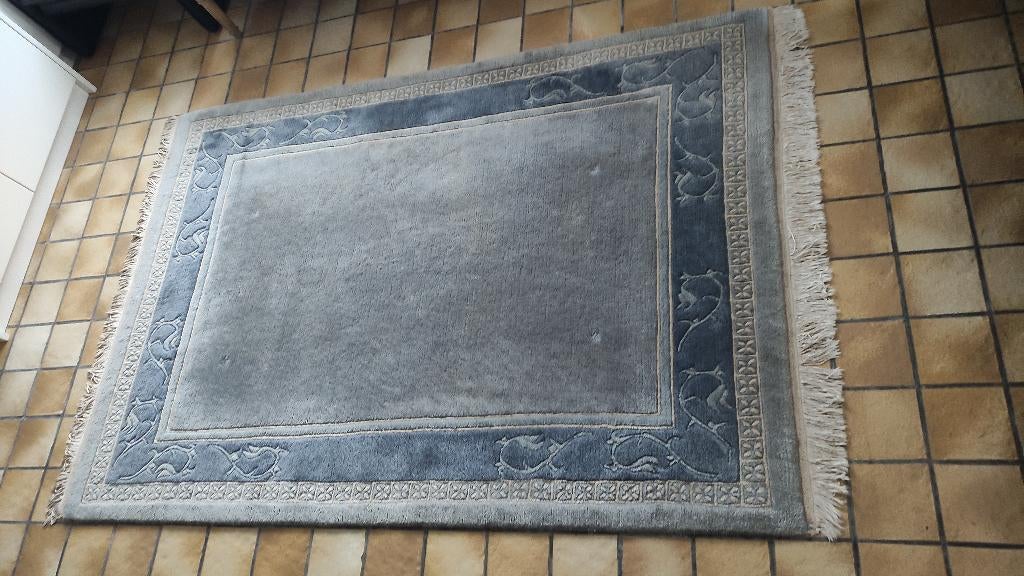 Nepal tapijt, Nepal, Bleu, 150 à 200 cm, 100 à 150 cm