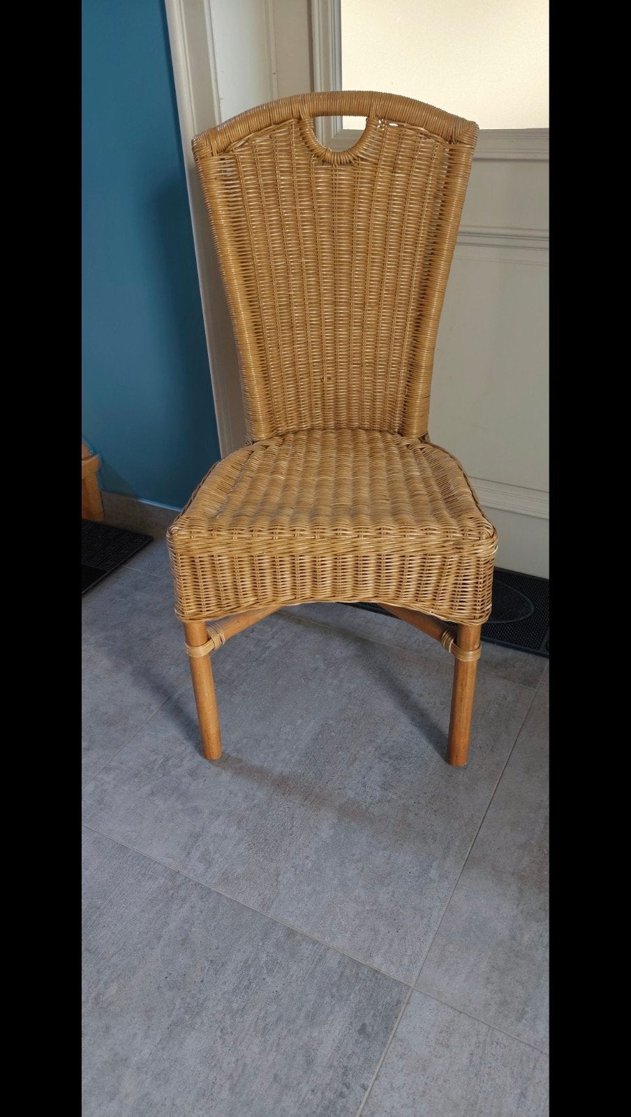 vintage rotan stoel, Maison & Meubles, Osier ou Rotin, Vintage, Enlèvement, Utilisé