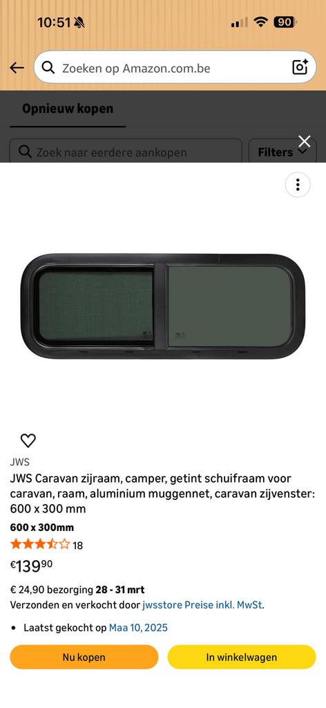 Nieuw zijraam camper, Enlèvement, Neuf