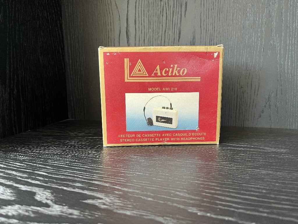 Vintage Aciko AWI-210 cassette walkman – NOS in doos, Audio, Tv en Foto, Ophalen of Verzenden, Walkman