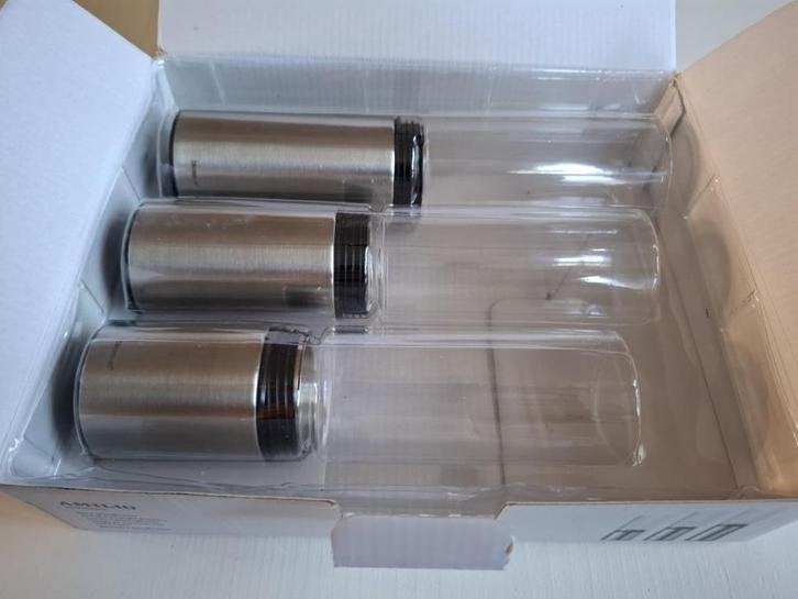 Set van 3 Blomus Amilio windlichten in doos, -, Comme neuf, Autres matériaux, -