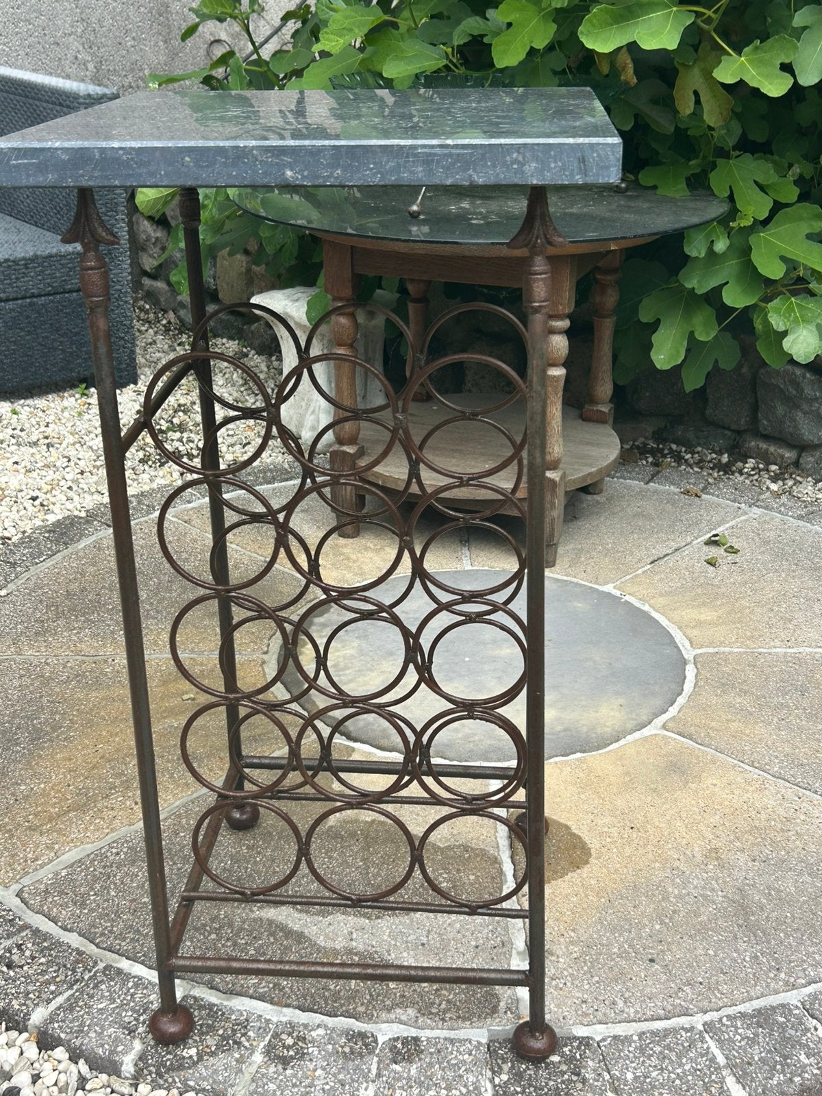 Ijzer onderstel met blauwe steen, Maison & Meubles, Accessoires pour la Maison | Porte-bouteilles, Enlèvement, Comme neuf