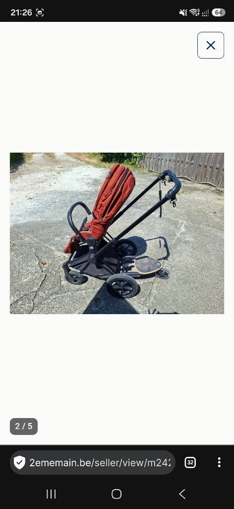 Vends poussette 3 en 1 Cybex, Avec siège auto, Enlèvement, Utilisé, Poussette
