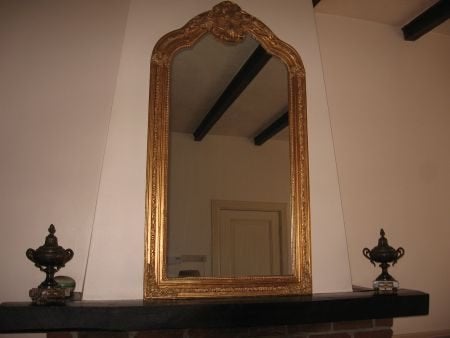Exclusieve Grote "Barok" "Gouden" Kuifspiegel Schitterend !!, Ophalen, 100 tot 150 cm, Zo goed als nieuw, 75 tot 100 cm