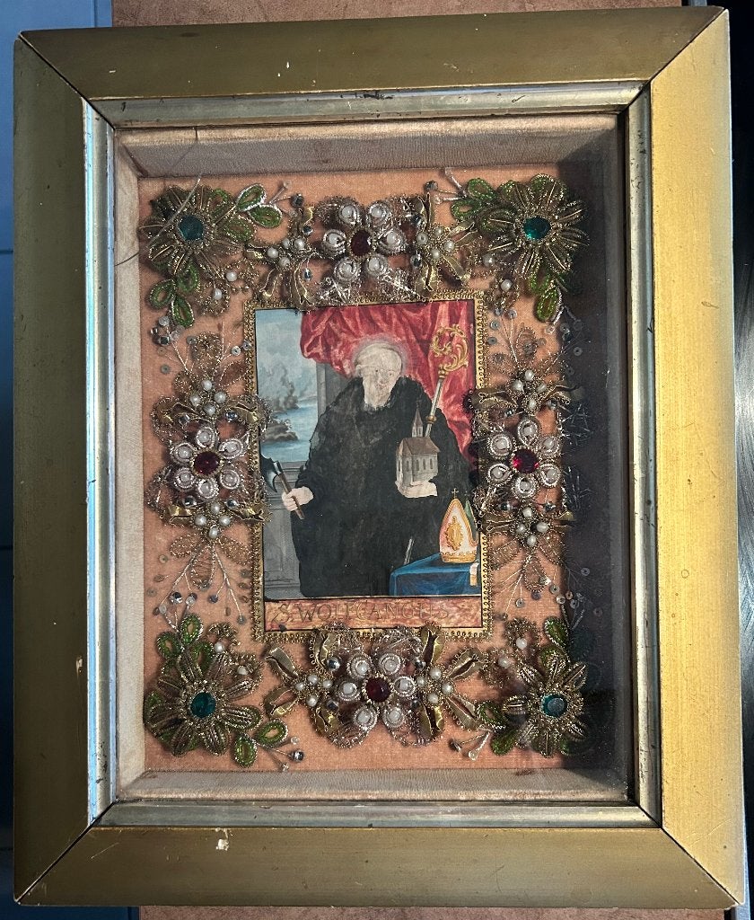 Cadre reliquaire avec peinture, Antiquités & Art, Enlèvement ou Envoi