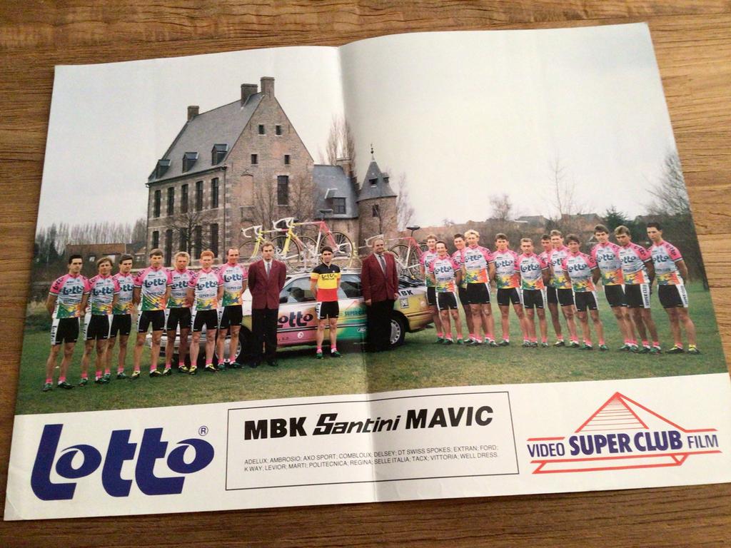 Wielerposter team lotto mbk  criquielion museeuw bruyneel, Verzenden, Zo goed als nieuw