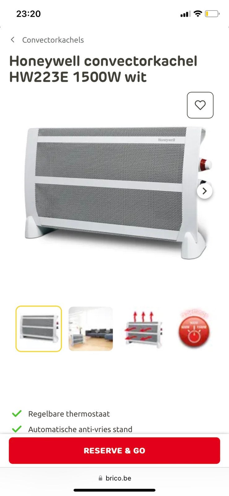 Radiateur électrique Honeywell 1500w neuf, Enlèvement, Radiateur, 30 à 80 cm, 60 à 150 cm