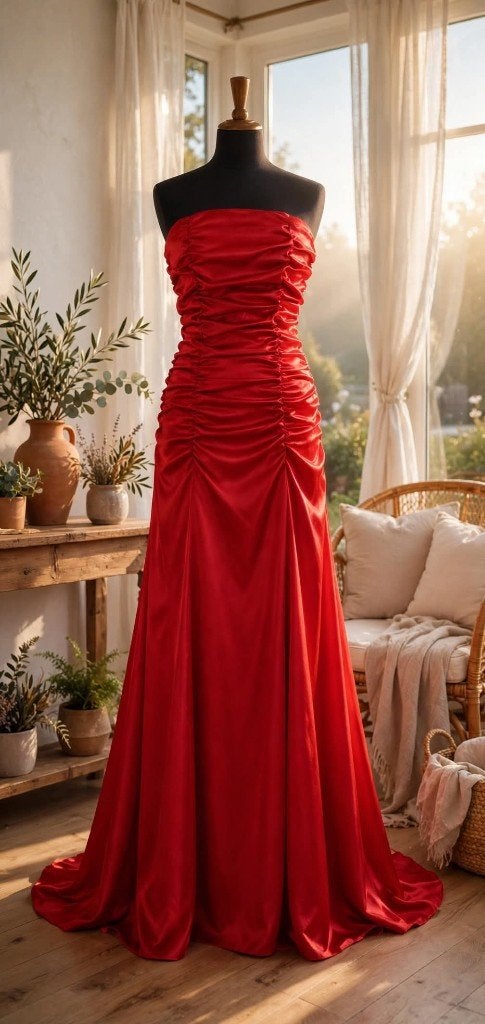 Prachtige mooie strapless rode jurk met rijgveter nieuw, Kleding | Dames, Verzenden, By Farfetch, Nieuw, Rood