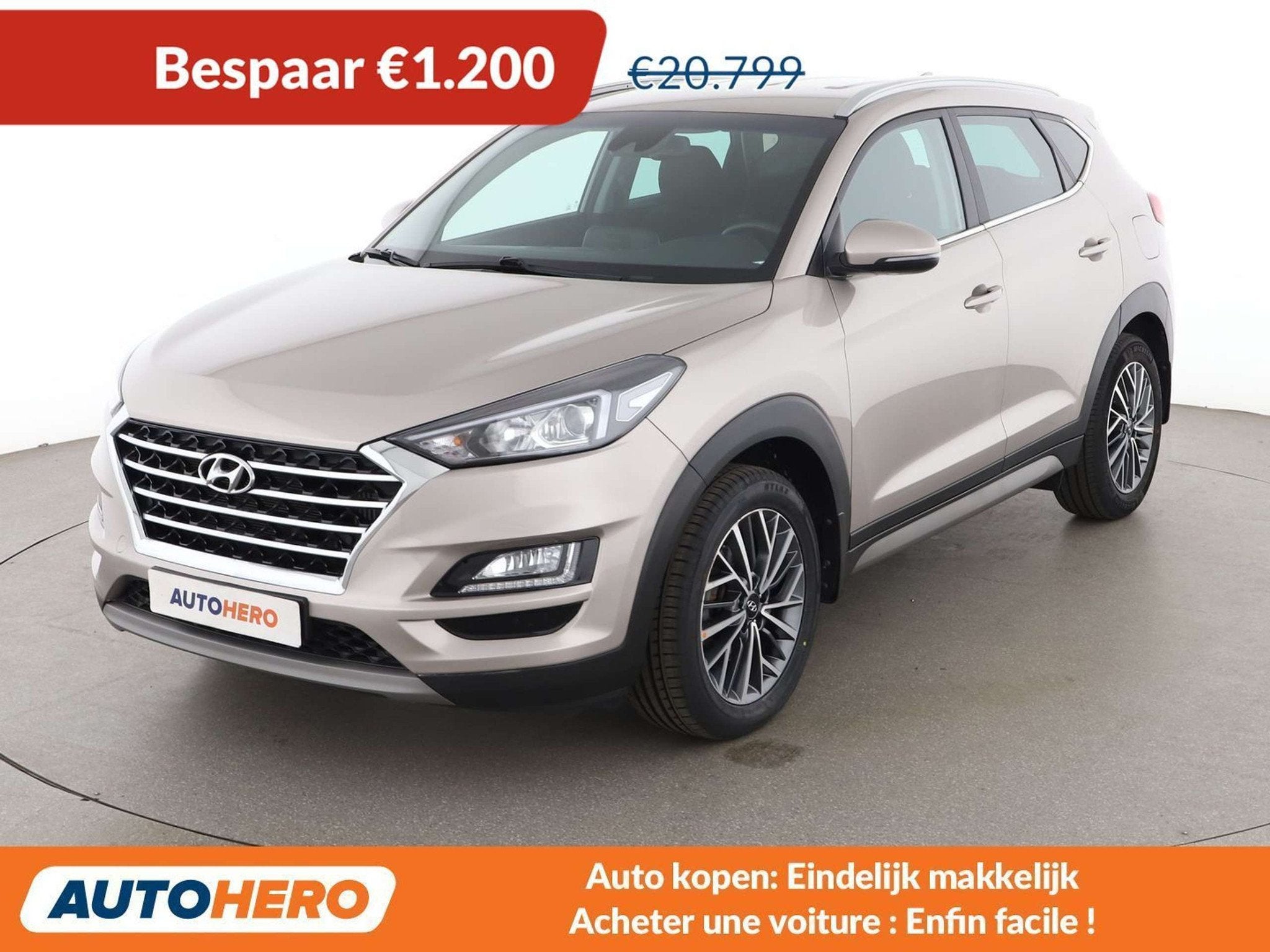 Hyundai Tucson 1.6 TGDI Advantage 2WD (bj 2020, automaat), Auto's, Stof, Beige, 5 zetels, 5 deurs