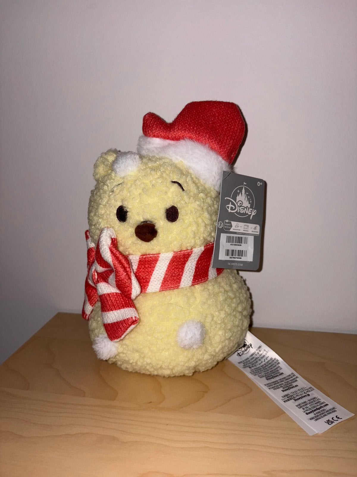 Peluche Winnie l'ourson bonhomme de neige, Neuf, Avec étiquette, Disney, Ours