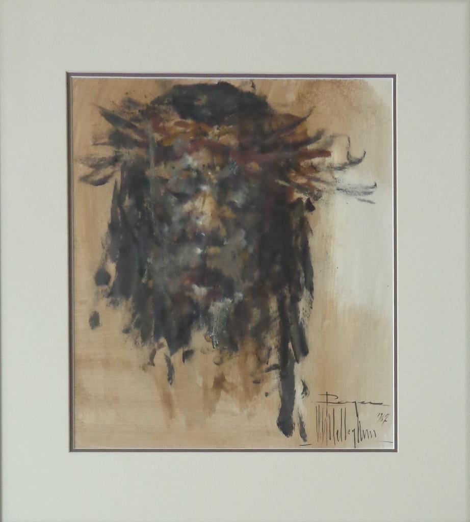 ROGER VAN BELLEGHEM / CHRISTUS / ORIGINEEL WERK / 77x71cm, Antiquités & Art, Art | Peinture | Moderne, Enlèvement, Verre, Signé