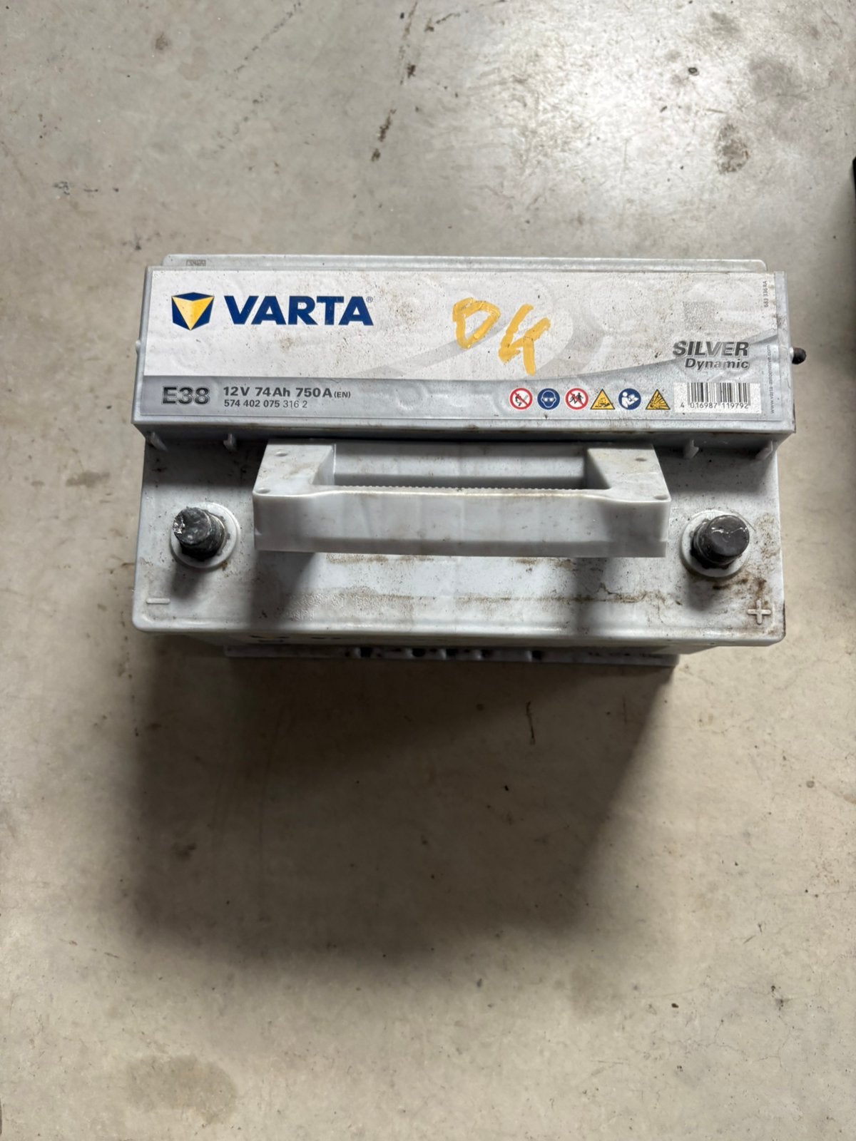 Auto batterij Varta diesel of benzine 74 Ah - 750 A, Ophalen, Gebruikt
