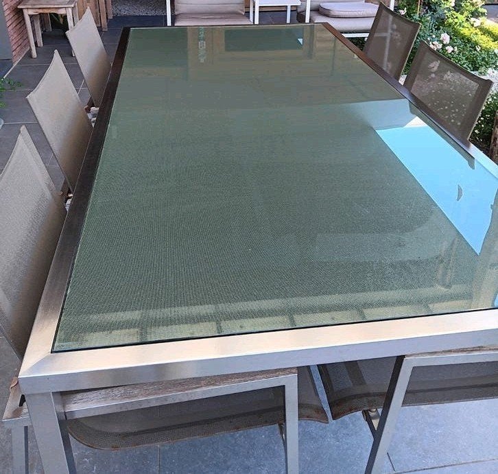 Tuintafel met 6 stoelen en kussens, Tuin en Terras, Ophalen, Textileen, Tuinset