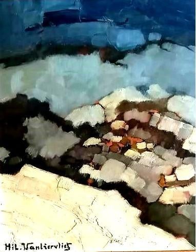 Gezocht sneeuwlandschap Hilaire Vanbiervliet, Antiek en Kunst, Ophalen of Verzenden