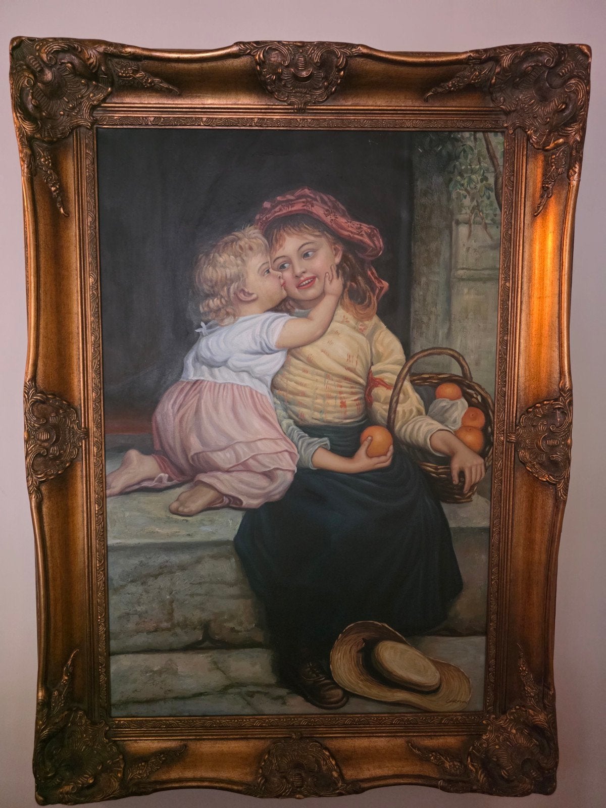 mooi schilderij met prachtig kader, Antiek en Kunst, Ophalen