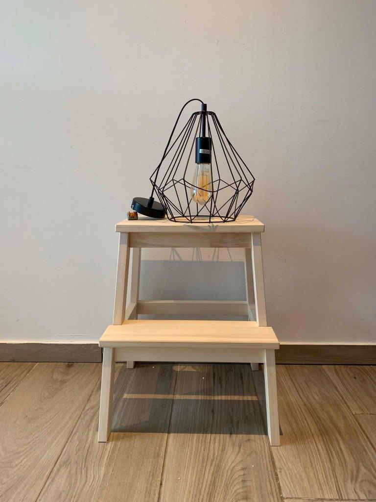 Zwarte hang lamp, Ophalen, Gebruikt, Metaal, 50 tot 75 cm