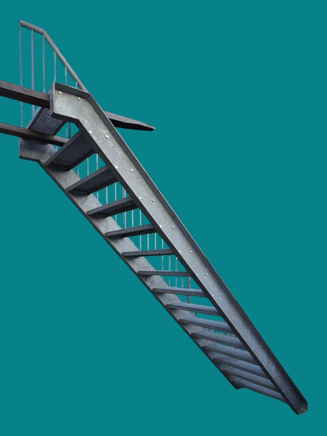 Diverse trappen galva 292 - 300 - 318cm stalen trap verzinkt, Ophalen, Gebruikt, Trap, 2 tot 4 meter
