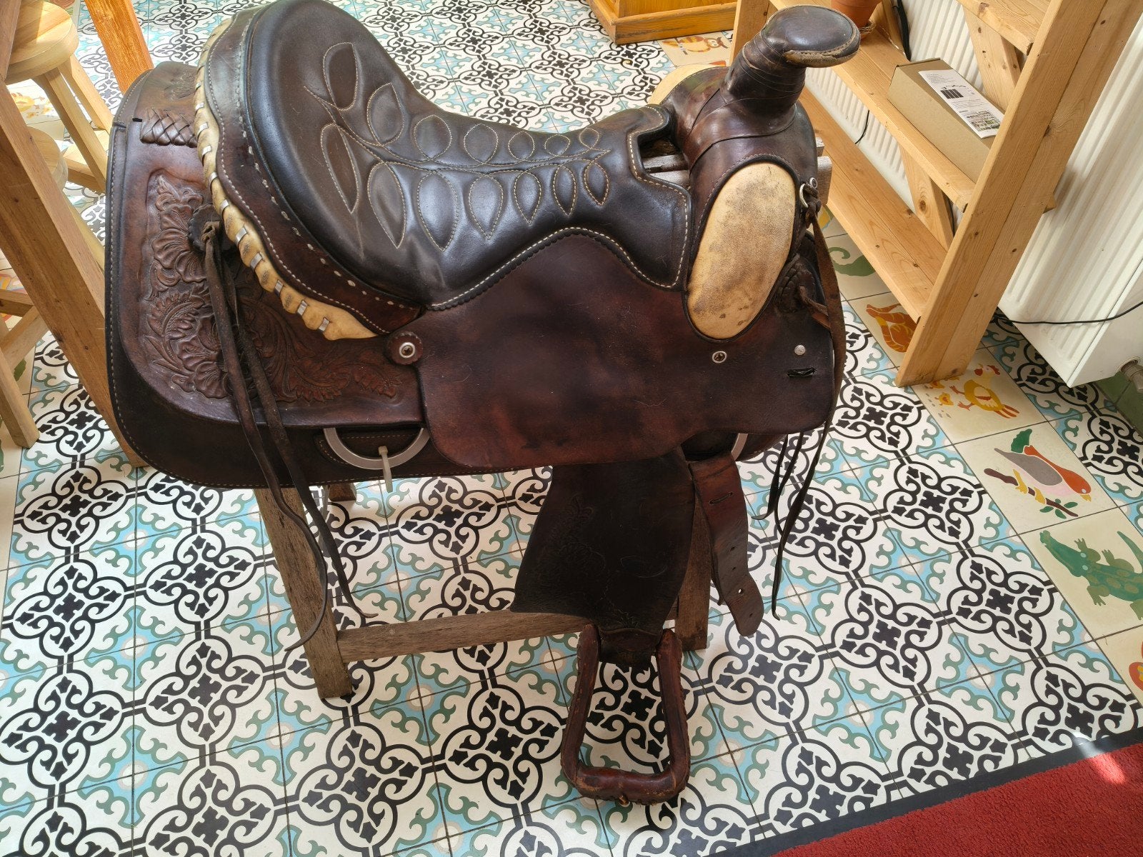Vintage roping zadel Tex Tan Hereford, Dieren en Toebehoren, Paarden en Pony's | Zadels, Ophalen
